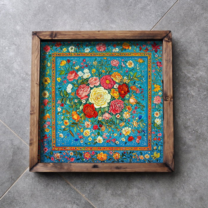 Aberto Design Bandeja REF057 - Madera Maciza, 35 x 35 x 4 cm - Elegante y Funcional para Decoración del Hogar